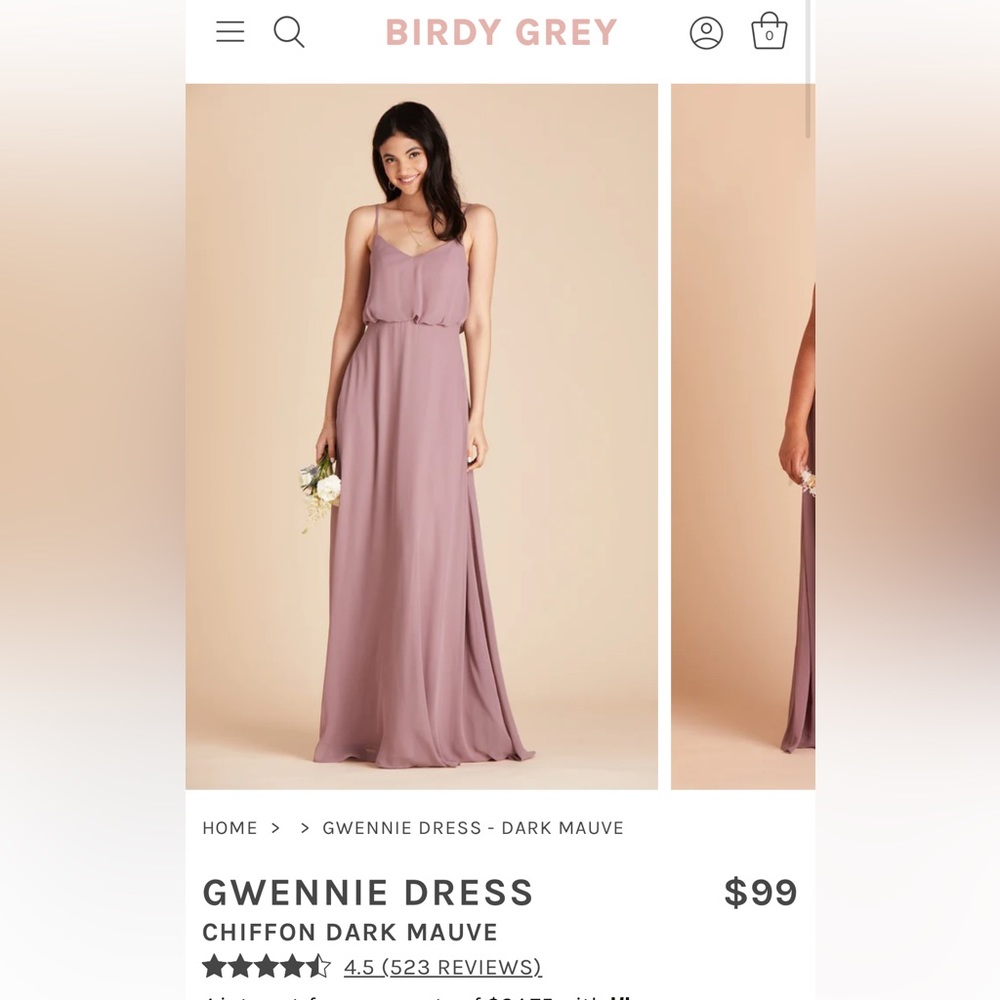 Birdy grey dark mauve bridesmaid dress